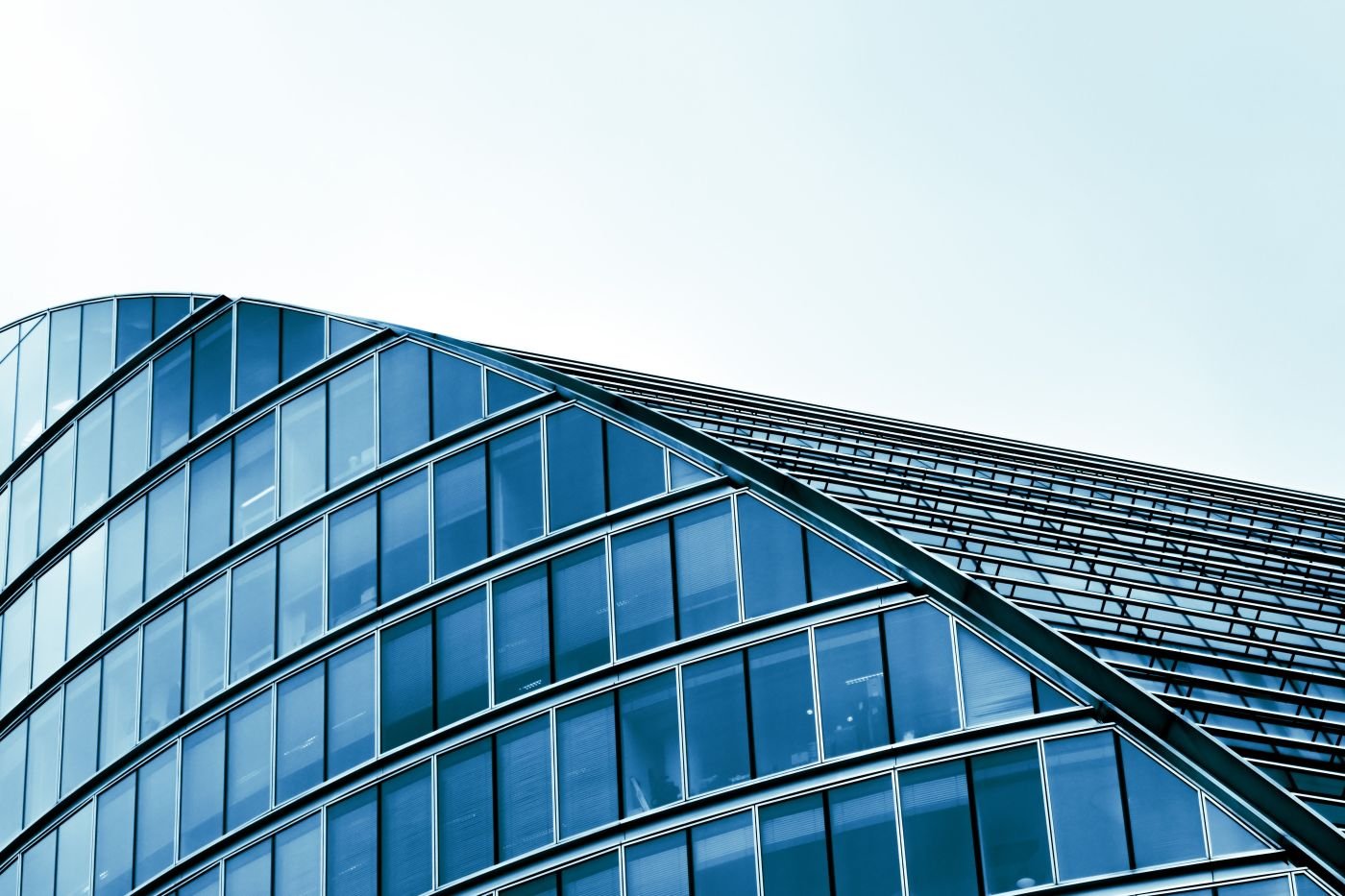 Detail of a modern glass commercial building facade